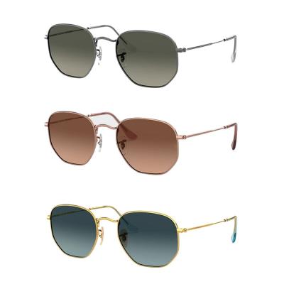 M10692 gold geometric metal sunglasses