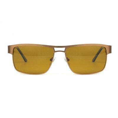 M10536 brown rectangular metal sunglasses