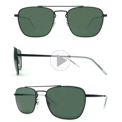 M10696 black square metal sunglasses