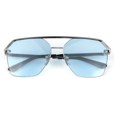 M10759 silver geometric metal sunglasses