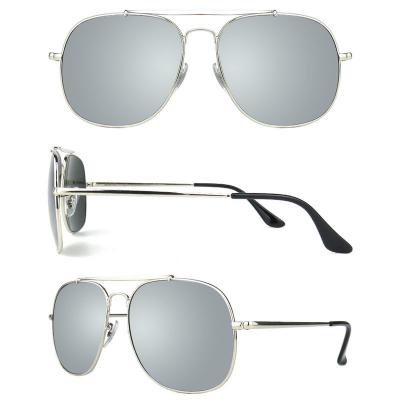 M10738 silver aviator metal sunglasses