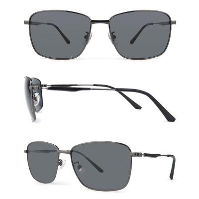 M10745 gray rectangular metal sunglasses