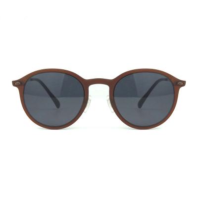P10411 brown round pc/tr90 sunglasses