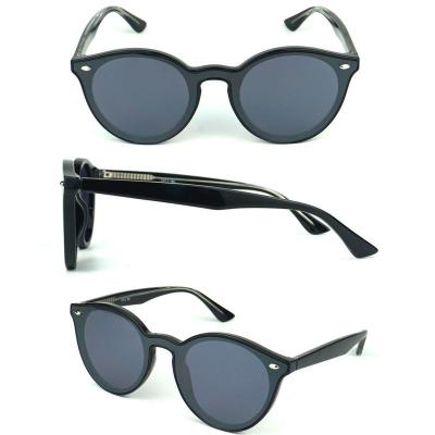 P10467 black round pc/tr90 sunglasses