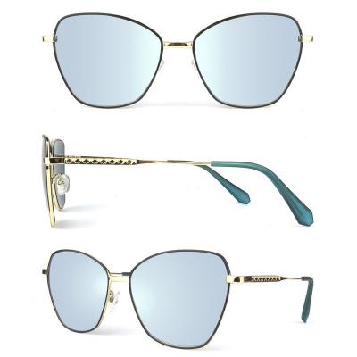 M10809 black cat eye metal sunglasses