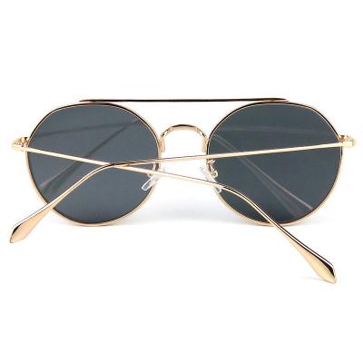M10762 gold round metal sunglasses