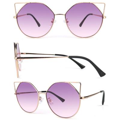 M10765 gold cat eye metal sunglasses