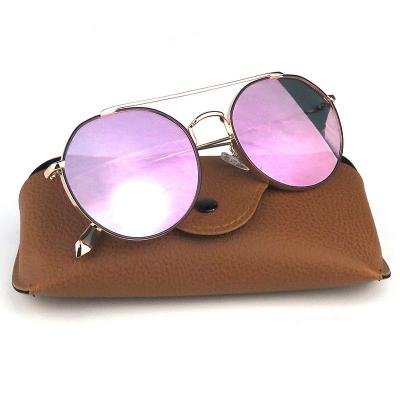 M10762 gold round metal sunglasses