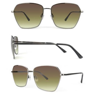 M10800 gray geometric metal sunglasses