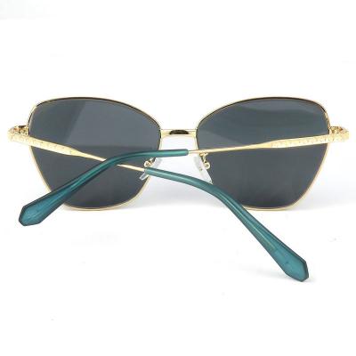 M10809 black cat eye metal sunglasses