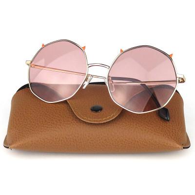 M10774 gold round metal sunglasses