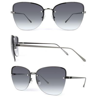 M10803 gray cat eye metal sunglasses