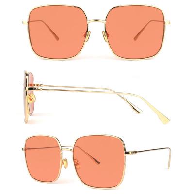 M10785 gold square metal sunglasses