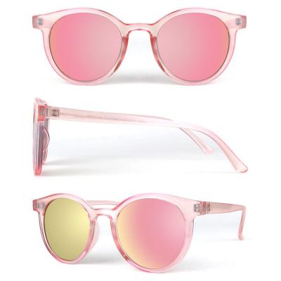 P10581 pink round pc/tr90 sunglasses