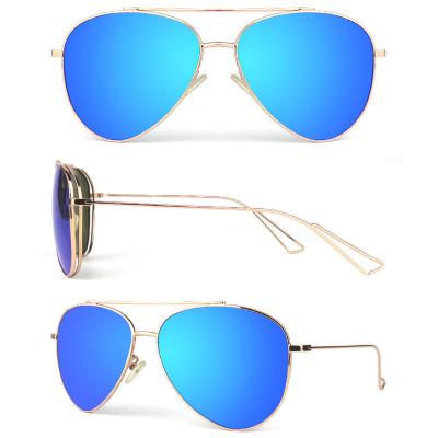M10772 gold aviator metal sunglasses