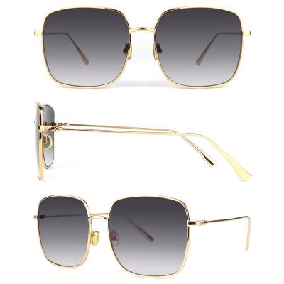 M10785 gold square metal sunglasses