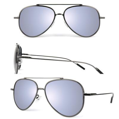 M10775 gray aviator metal sunglasses