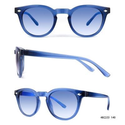 P10560 blue round pc/tr90 sunglasses