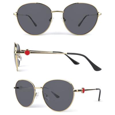 M10805 gold round metal sunglasses
