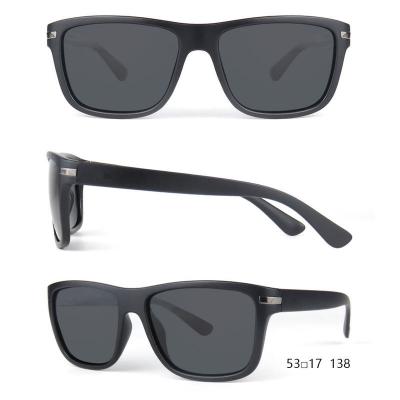 P10591 black square pc/tr90 sunglasses