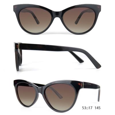 P10617 black cat eye pc/tr90 sunglasses
