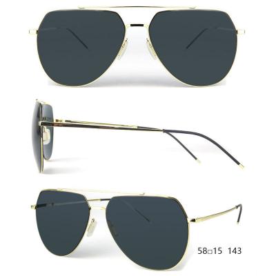 M10837 gold geometric metal sunglasses
