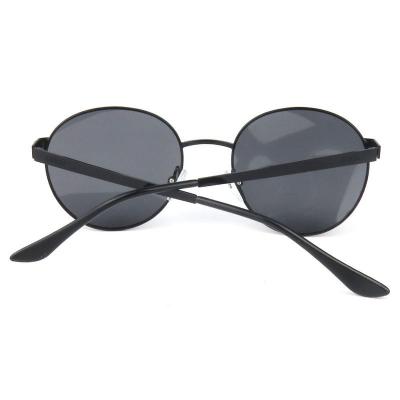 M10828 black round metal sunglasses