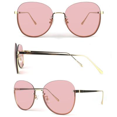 M10816 gold round metal sunglasses