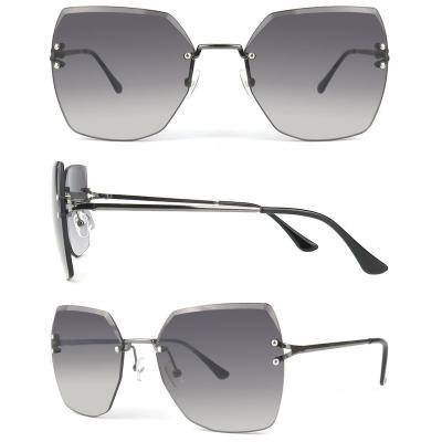 M10827 gray geometric metal sunglasses