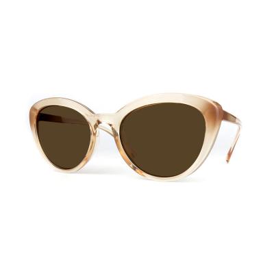 P10664 crystal amber cat eye pc/tr90 sunglasses