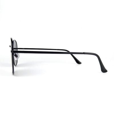 M10859 black round metal sunglasses