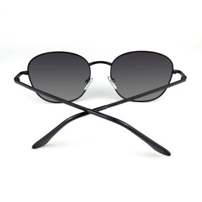 M10859 black round metal sunglasses