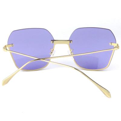 M10822 gold geometric metal sunglasses