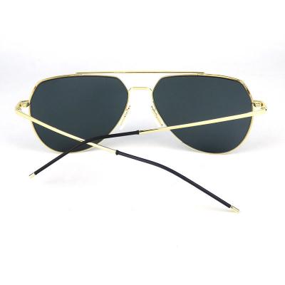 M10837 gold geometric metal sunglasses