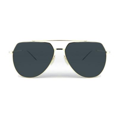 M10837 gold geometric metal sunglasses