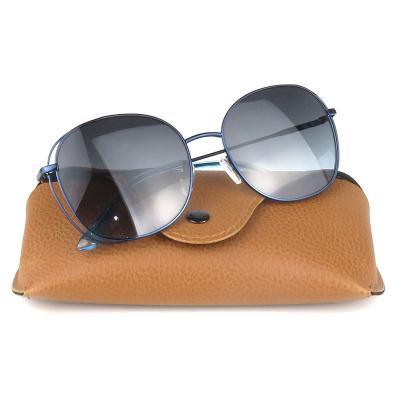 M10813 navy blue round metal sunglasses