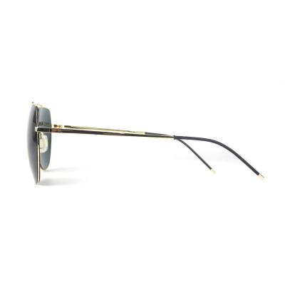 M10837 gold geometric metal sunglasses