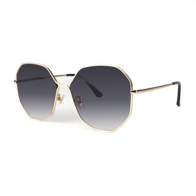 M10835 gold geometric metal sunglasses