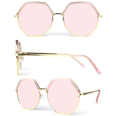 M10829 gold geometric metal sunglasses