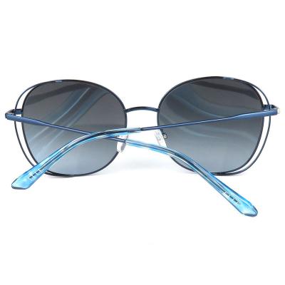 M10813 navy blue round metal sunglasses