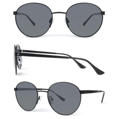 M10828 black round metal sunglasses