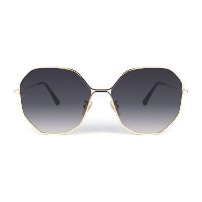 M10835 gold geometric metal sunglasses
