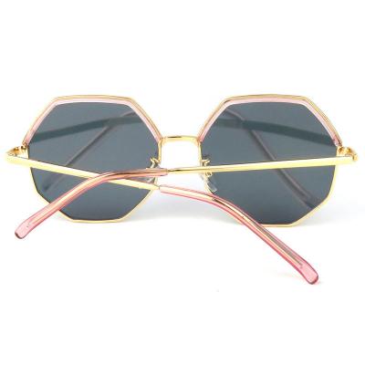 M10829 gold geometric metal sunglasses