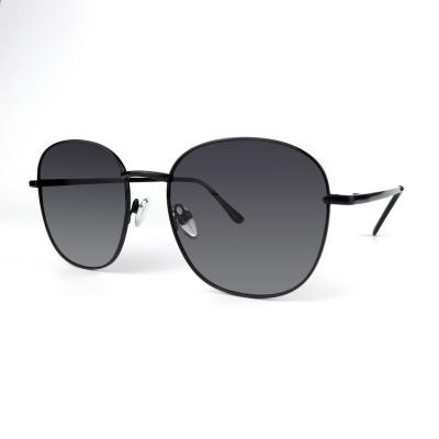 M10859 black round metal sunglasses