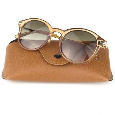 M10823 crystal amber panto round metal sunglasses