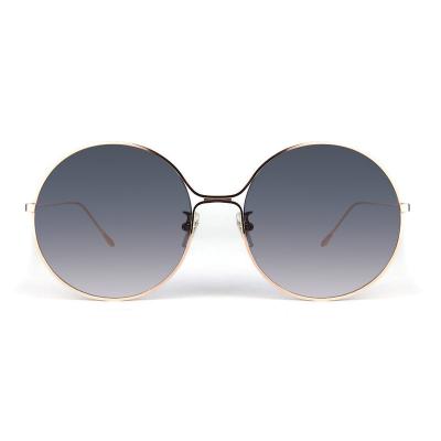 M10839 gold round metal sunglasses
