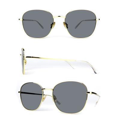 M10859 black round metal sunglasses