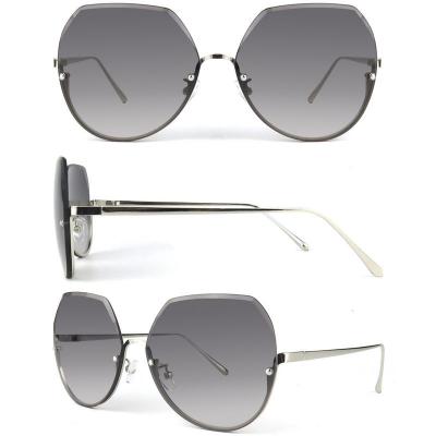 M10815 silver geometric metal sunglasses
