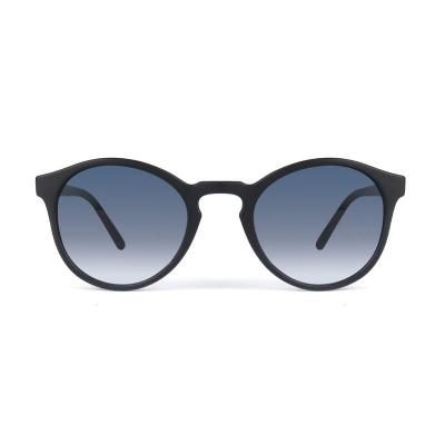 P10625 black round pc/tr90 sunglasses