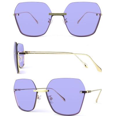 M10822 gold geometric metal sunglasses